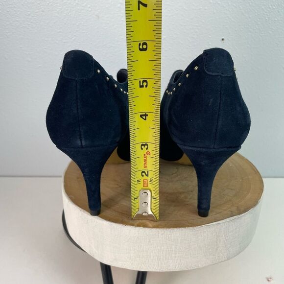 Bella Vita Blue Leather Suede Heels with Silver Studs Size 7.5W EUC - Picture 5 of 7